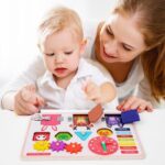Placa educativa Montessori Calendar Ceas si Puzzle forme