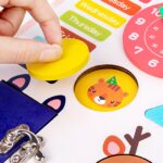 Placa educativa Montessori Calendar Ceas si Puzzle forme