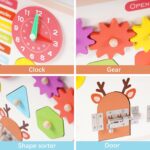 Placa educativa Montessori Calendar Ceas si Puzzle forme