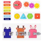 Placa educativa Montessori Calendar Ceas si Puzzle forme