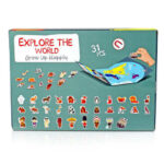 Puzzle magnetic Harta lumii Animale-Oameni in haine specifice