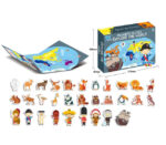 Puzzle magnetic Harta lumii Animale-Oameni in haine specifice