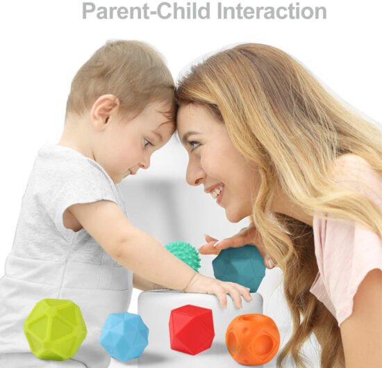 Set 10 Mingi Tactile Jucarii senzoriale bebe Bile moi masaj