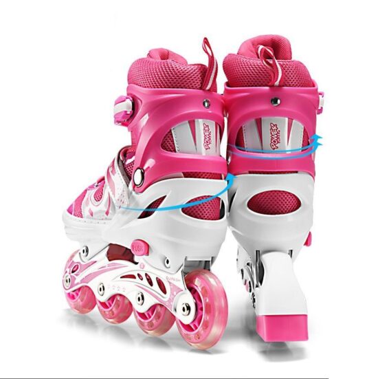 Set Role reglabile Roz Pozitionarea rotilor 2in1 Marime ajustabila