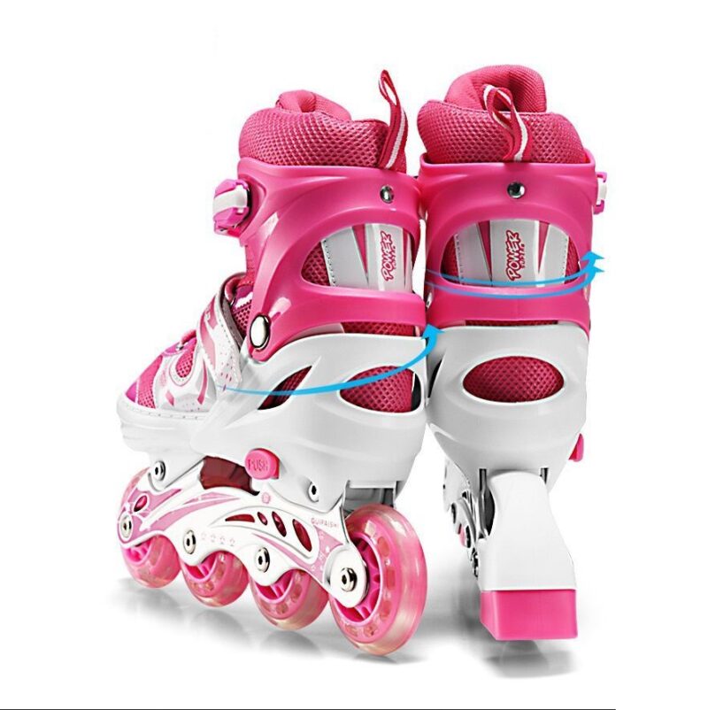 Set Role reglabile Roz Pozitionarea rotilor 2in1 Marime ajustabila