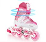 Set Role reglabile Roz Pozitionarea rotilor 2in1 Marime ajustabila