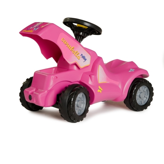 Masina copii Mini Carabella roz cu 4 roti Capota Rolly Toys