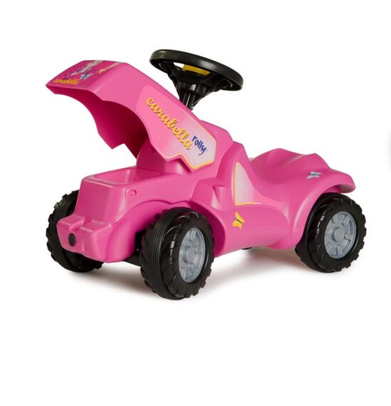 Masina copii Mini Carabella roz cu 4 roti Capota Rolly Toys