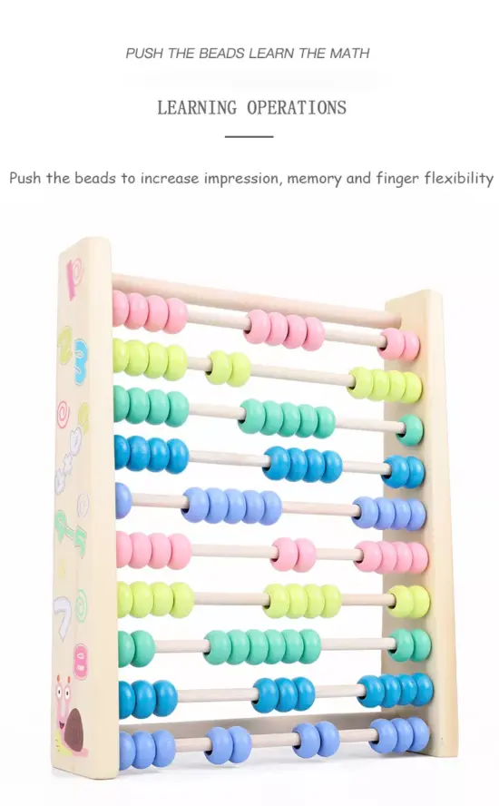 Abac din lemn Montessori Jucarii operatii matematice Ceas