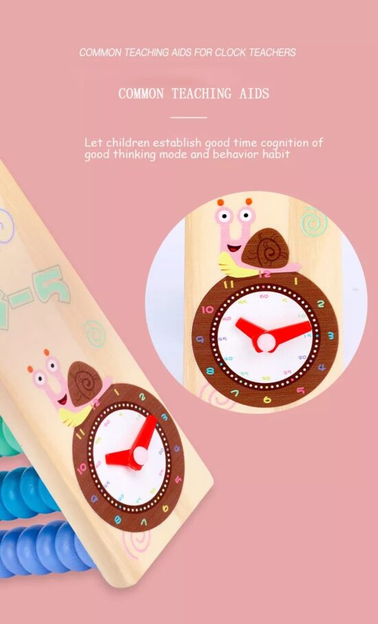 Abac din lemn Montessori Jucarii operatii matematice Ceas