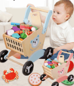 Carucior cumparaturi Alimente lemn Premergator Supermarket