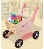 Carucior cumparaturi Alimente lemn Premergator Supermarket