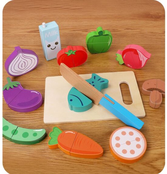 Carucior cumparaturi Alimente lemn Premergator Supermarket