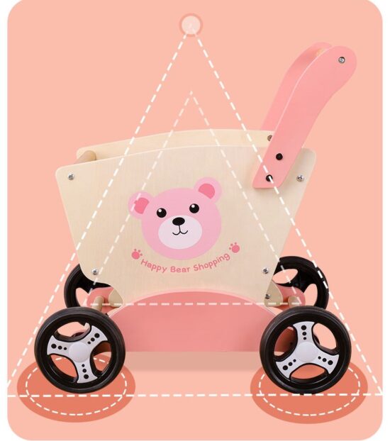 Carucior cumparaturi Alimente lemn Premergator Supermarket