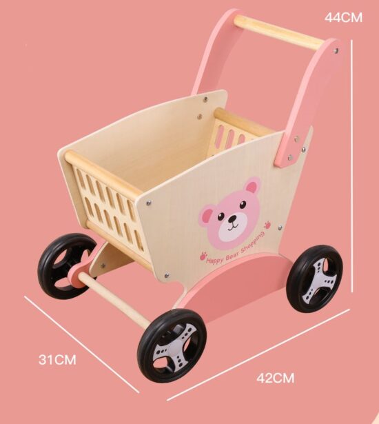 Carucior cumparaturi Alimente lemn Premergator Supermarket