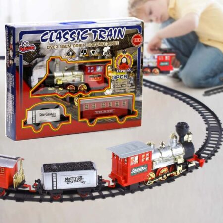 Circuit cu trenulet electric Lumini Sunete Fum 345 cm