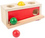 Cutia Permanentei Circuit cu bile tricolore Joc Montessori lemn