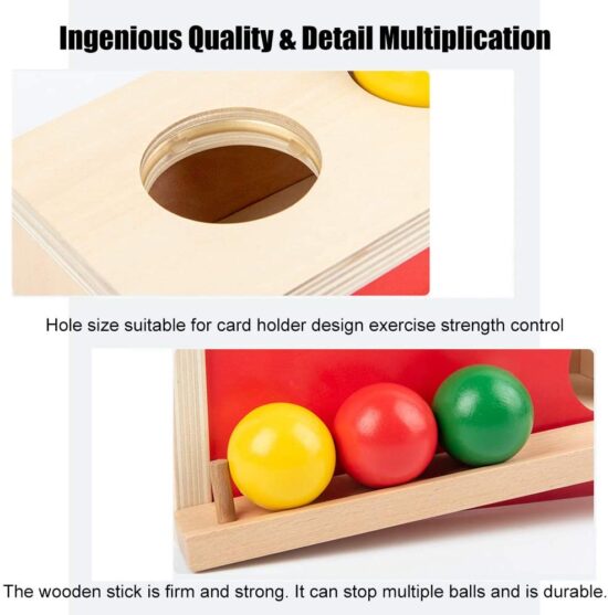 Cutia Permanentei Circuit cu bile tricolore Joc Montessori lemn