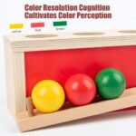Cutia Permanentei Circuit cu bile tricolore Joc Montessori lemn