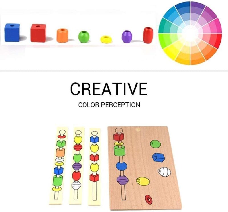 Forme geometrice Jucarii Montessori Puzzle Frigarui din lemn