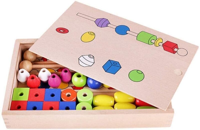 Forme geometrice Jucarii Montessori Puzzle Frigarui din lemn