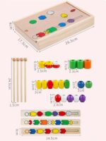 Forme geometrice Jucarii Montessori Puzzle Frigarui din lemn