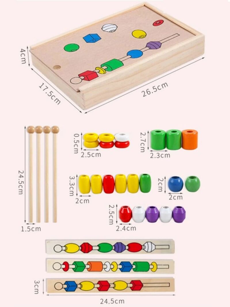 Forme geometrice Jucarii Montessori Puzzle Frigarui din lemn