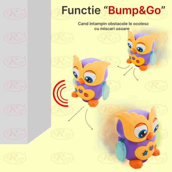 Jucarie interactiva bebe Bufnita dansatoare cu lumini si muzica