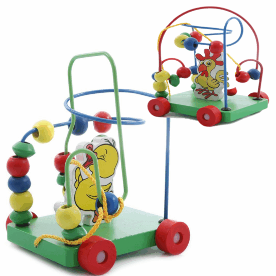 Labirint cu Abac Jucarie de tras cu roti Animale 3D din lemn Labirint cu Abac Jucarie de tras cu roti Animale 3D din lemn