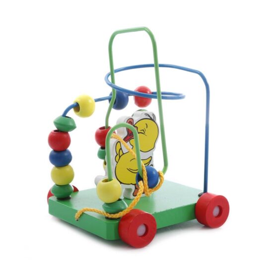 Labirint cu Abac Jucarie de tras cu roti Animale 3D din lemn