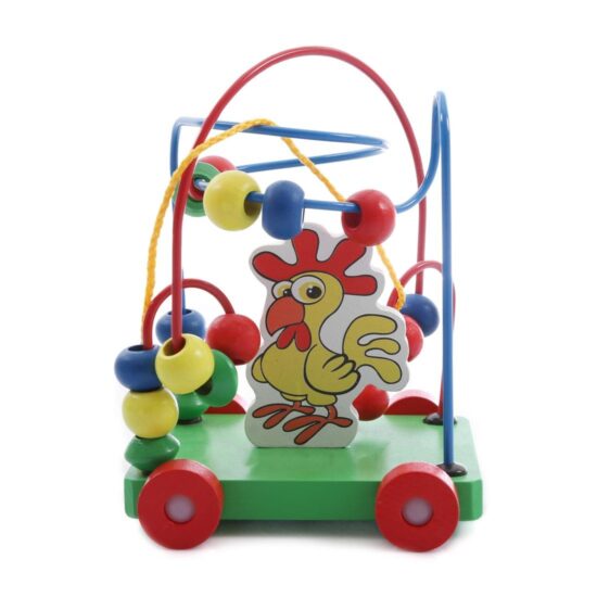 Labirint cu Abac Jucarie de tras cu roti Animale 3D din lemn