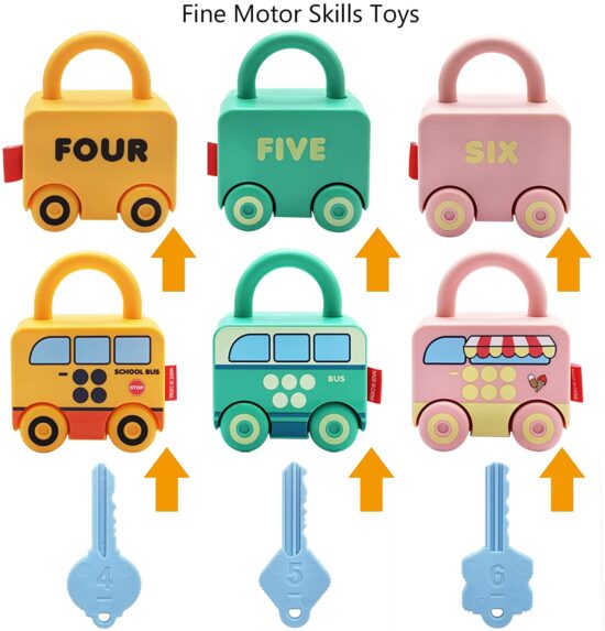 Lacate masinute Incuietori cu cheie Jucarii Montessori Asociere