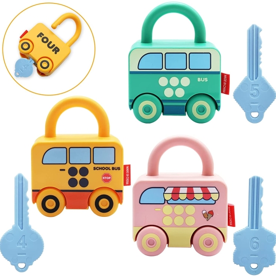 Lacate masinute Incuietori cu cheie Jucarii Montessori Asociere