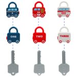 Lacate masinute Incuietori cu cheie Jucarii Montessori Asociere