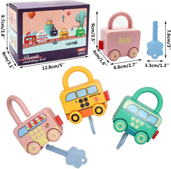 Lacate masinute Incuietori cu cheie Jucarii Montessori Asociere