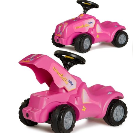 Masina copii Mini Carabella roz 4 roti Capota Rolly Toys
