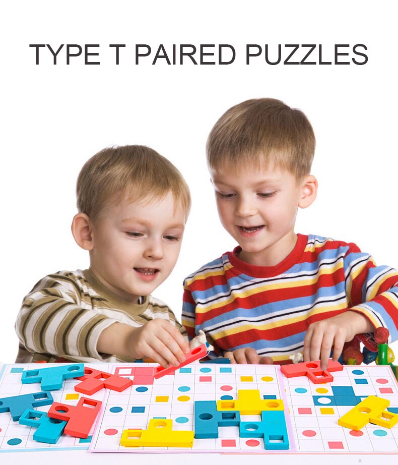 Vulgarity napkin segment Puzzle Montessori 3D Joc gandire logica Tip Tetris din lemn - Ray Toys