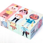 Puzzle cuburi din lemn Jucarii educative de construit Meseriile