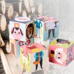 Puzzle cuburi din lemn Jucarii educative de construit Meseriile