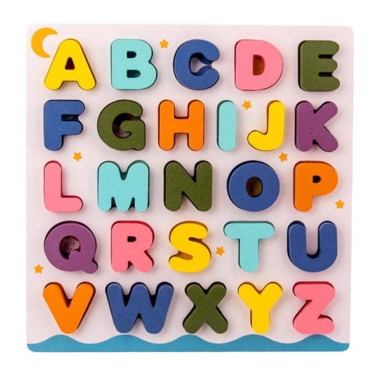 Puzzle educativ Montessori Alfabetul 3D cu imagini si cuvinte5