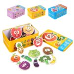 Puzzle educativ cu desene 24 piese Legume Vehicule Animale