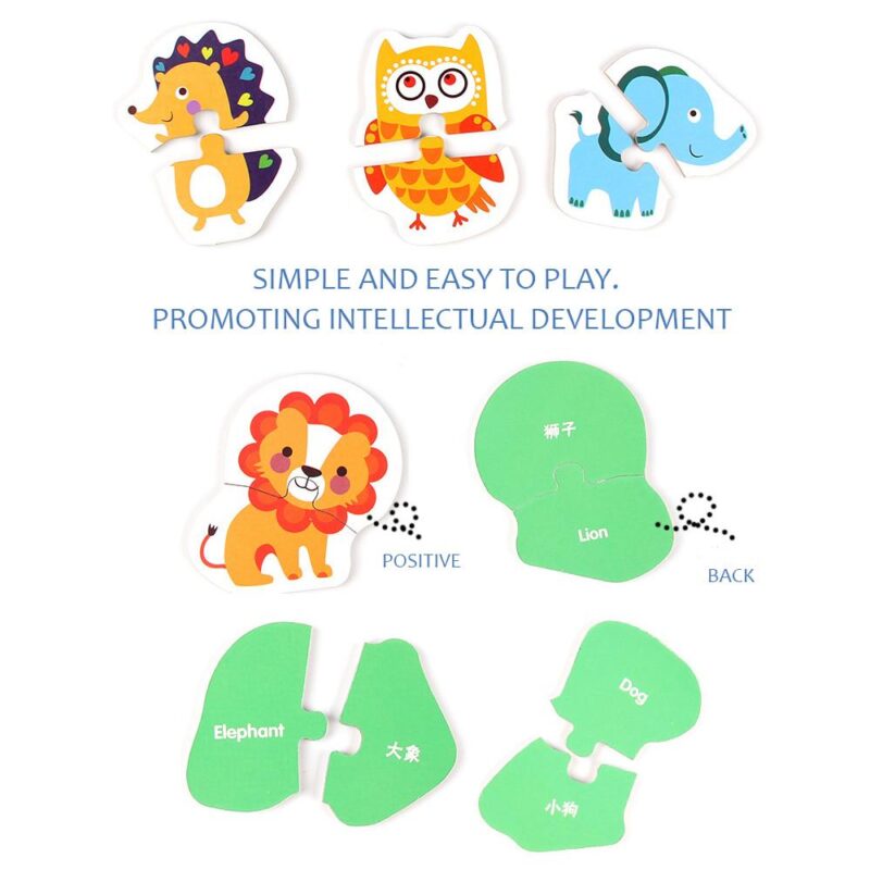 Puzzle educativ cu desene 24 piese Legume Vehicule Animale