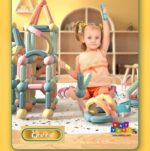 Puzzle magnetic Joc educativ stivuire STEM stick si bile color