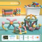 Puzzle magnetic Joc educativ stivuire STEM stick si bile color