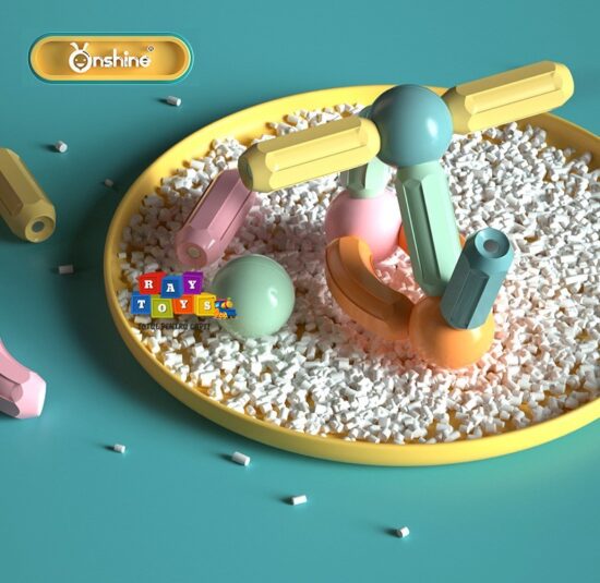 Puzzle magnetic Joc educativ stivuire STEM stick si bile color