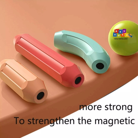 Puzzle magnetic Joc educativ stivuire STEM stick si bile color