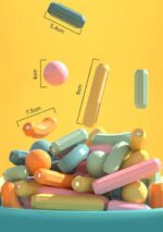 Puzzle magnetic stivuire STEM 52 piese stick Joc constructii