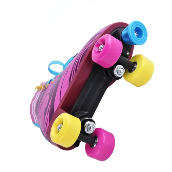 Role copii Roz Patine cu rotile tip Gheata cu Frana si 4 roti