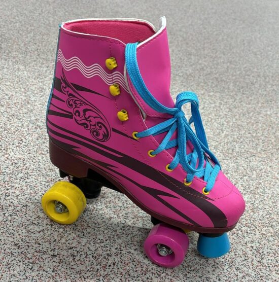 Role copii Roz Patine cu rotile tip Gheata cu Frana si 4 roti