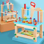 Scaun cu scule Joc de asamblat Bancul cu instrumente lemn
